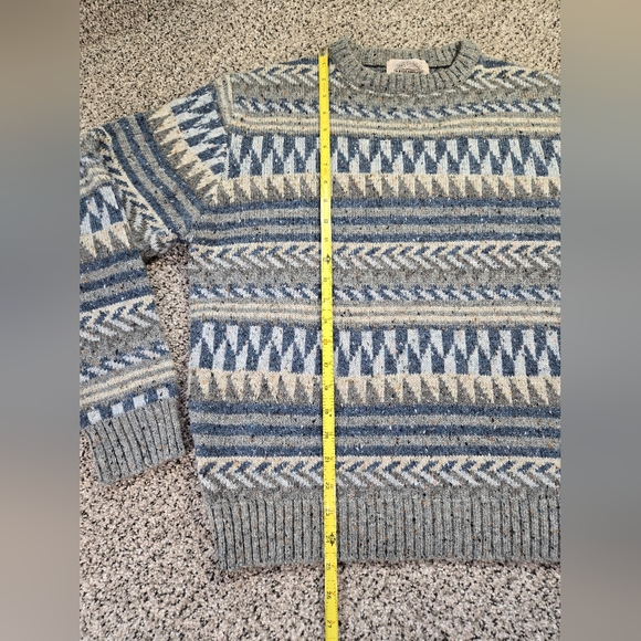 VTG Saugatuck Dry Goods Co. Blue & Gray Patterned Wool Blend Sweater Size L EUC - Picture 5 of 7